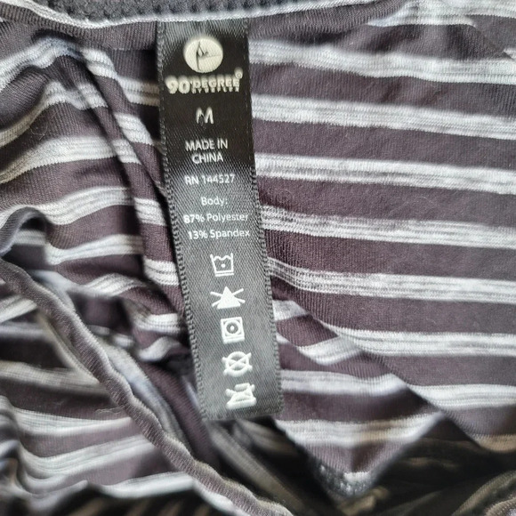 90 Degree Reflex Tank Top Athletic Gym Shirt Gray Knit Running Short Sleeve M - Picture 6 of 10